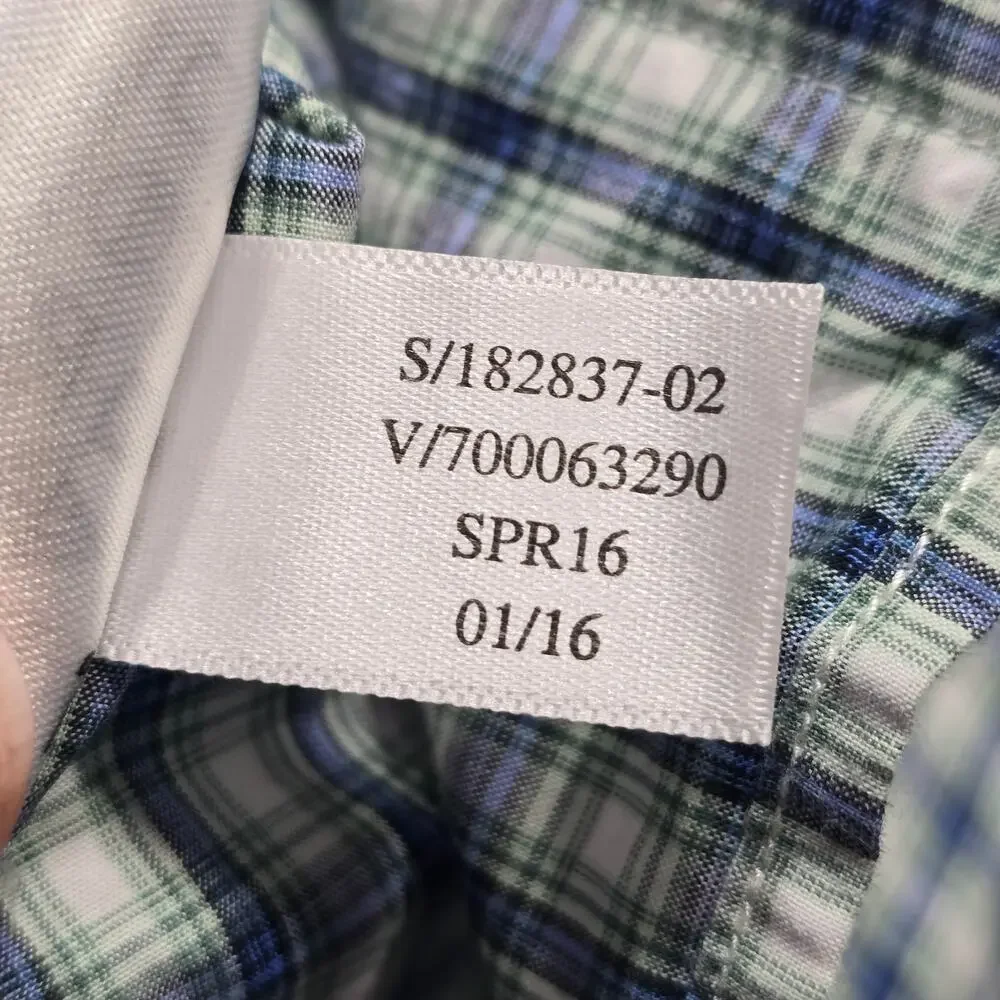 Banana Republic Blue White Plaid Shirt Long Sleeve Button Up Slim Fit Men Size M